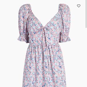 Hill House Pink and Blue Floral Mini Dress